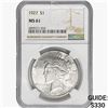 Image 1 : 1927 Silver Peace Dollar NGC MS61