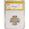 Image 1 : 1867 Shield Nickel PGA MS62 Rays