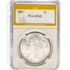 Image 1 : 1881 Morgan Silver Dollar PGA MS65