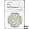 Image 1 : 1881-S Morgan Silver Dollar NGC MS66