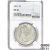 Image 1 : 1881 Morgan Silver Dollar NGC MS61