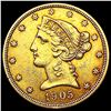 Image 1 : 1905 $5 Gold Half Eagle CLOSELY UNCIRCULATED