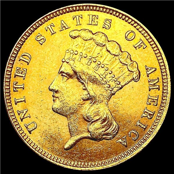 1882 $3 Gold Piece CHOICE BU