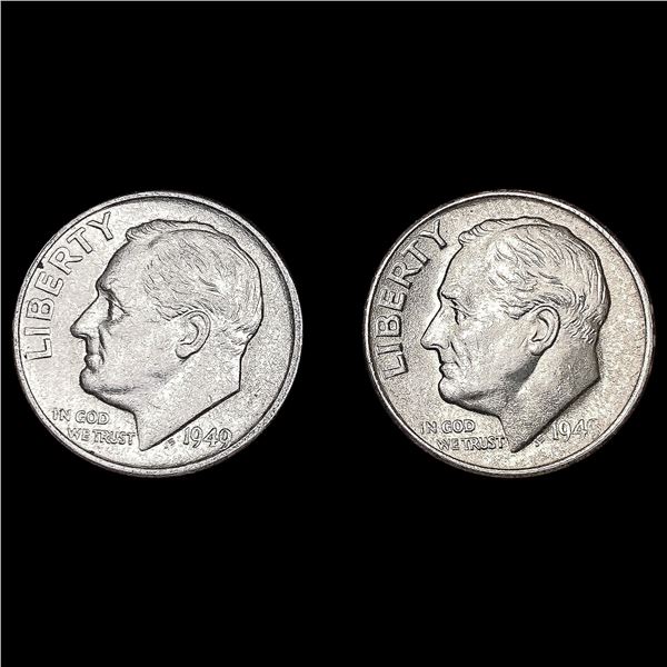 [2] 1949-S Roosevelt SILV Dimes HIGH GRADE