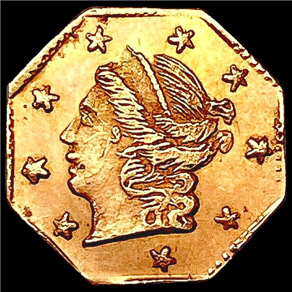 1871 BG - 716 Octag CA Gold 1/4 Dollar UNCIRCULATE