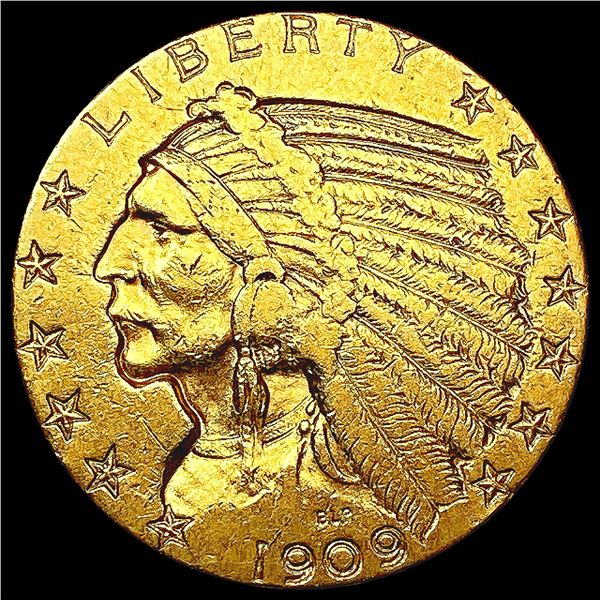 1909-S $5 Gold Half Eagle CLOSELY UNCIRCULATED