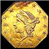 Image 1 : 1874 BG - 776 1/7 Octag CA Gold 1/4 Dollar UNCIRCU