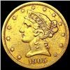 Image 1 : 1905-S $5 Gold Half Eagle CLOSELY UNCIRCULATED