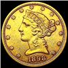Image 1 : 1898-S $5 Gold Half Eagle NEARLY UNCIRCULATED