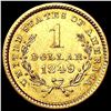 Image 2 : 1849 Open Wreath Rare Gold Dollar CHOICE BU