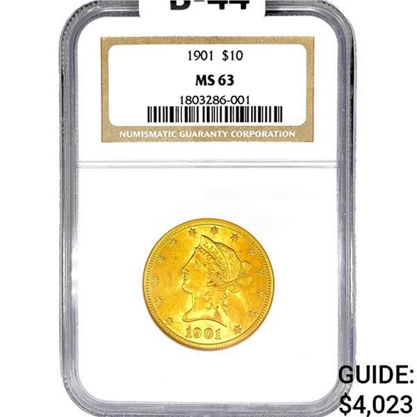 1901 $10 Gold Eagle NGC MS63