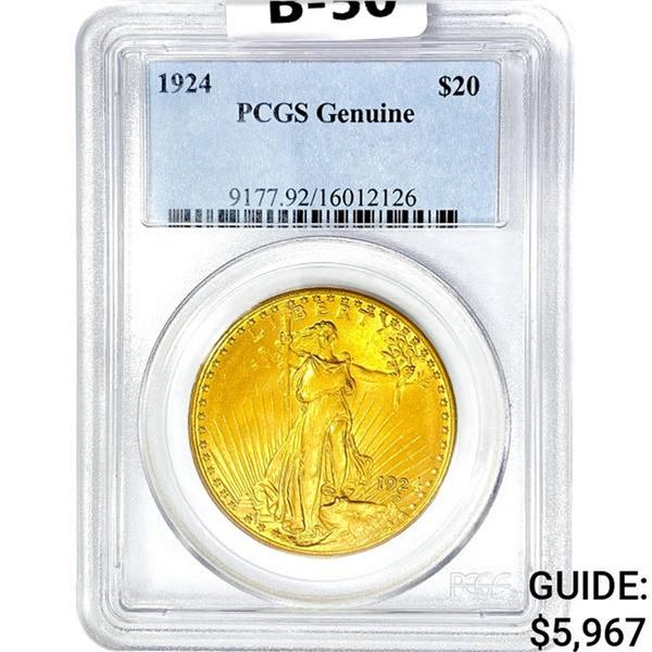 1924 $20 Gold Double Eagle PCGS Genuine