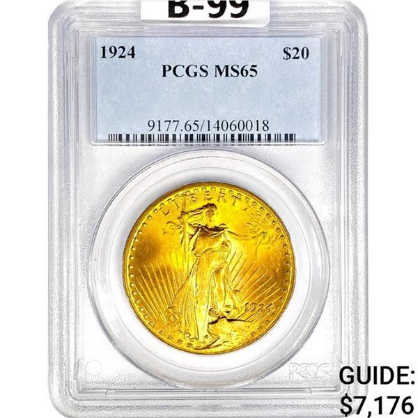 1924 $20 Gold Double Eagle PCGS MS65