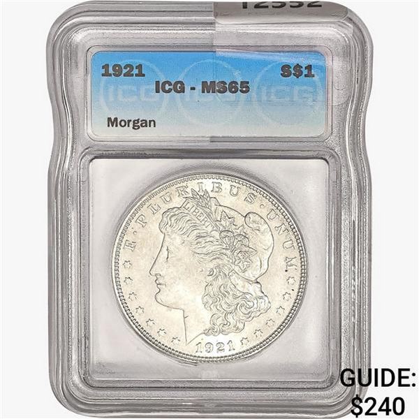 1921 Morgan Silver Dollar ICG MS65