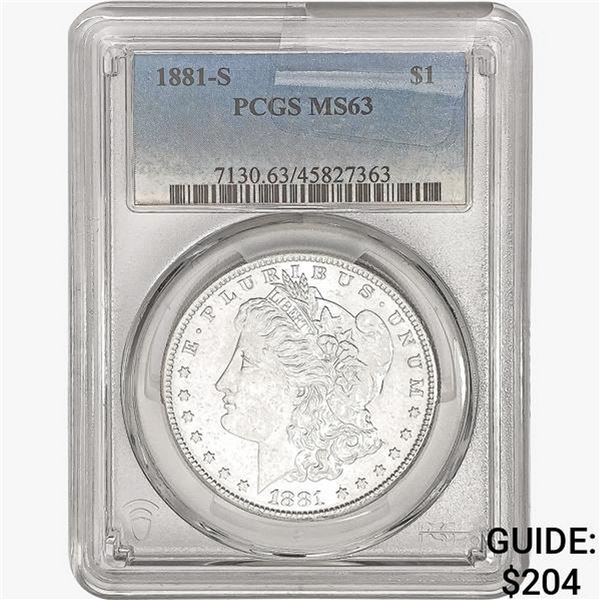 1881-S Morgan Silver Dollar PCGS MS63