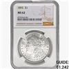 Image 1 : 1892 Morgan Silver Dollar NGC MS62