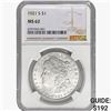 Image 1 : 1921-S Morgan Silver Dollar NGC MS62