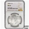 Image 1 : 1880-O Morgan Silver Dollar NGC MS60