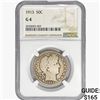 Image 1 : 1913 Barber Half Dollar NGC G4