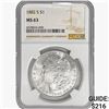 Image 1 : 1882-S Morgan Silver Dollar NGC MS63
