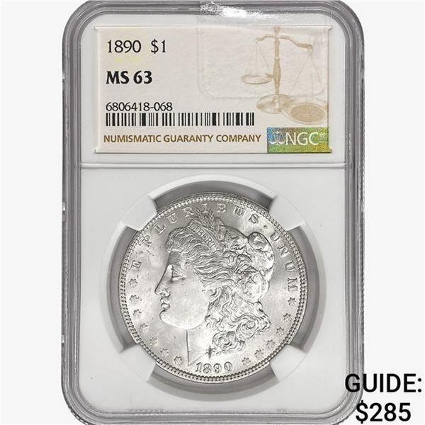 1890 Morgan Silver Dollar NGC MS63