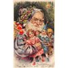 Image 1 : Hold To Light Santa Claus & Toys Purple Suit Christmas Postcard