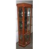 Image 2 : LIGHTED CURIO CABINET WITH GLASS SHELVES