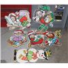 LOT OF VINTAGE HANGING XMAS CARDBOARD DECORATIONS