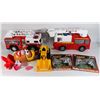 Image 1 : FLAT OF ASSORTED KIDS TOYS INCLUDING FIRE TRUCKS