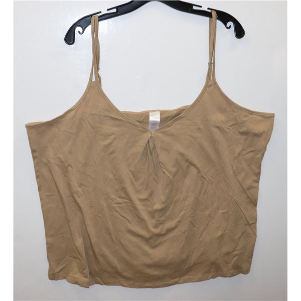 NEW SIZE 1X TAN TANK TOP THIN STRAPS.