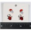 Image 1 : 2 PAIRS OF CHRISTMAS DEER AND CHRISTMAS HAT STUD E