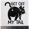 NEW BLACK CAT GET OFF MY TAIL DECAL