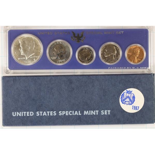 1967 US SPECIAL MINT SET WITH BOX 40% SILVER JOHN