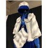 Image 2 : BLUE/WHITE VELVET SKIRT, BLOUSE, FAUX FUR CAPE COAT, MUFF AND HAT, DAILY RENTAL PRICE $120