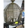 Image 2 : HANGING LEADED GLASS LIGHT FIXTURE