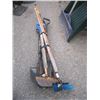 Image 1 : BUNDLE OF ASST. SHOVELS, BROOM, EDGER, ETC.