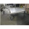 Image 2 : 4 WHEEL STAINLESS STEEL CART W/HANDLE & RUBBER BUMPER