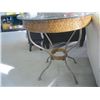 Image 2 : ROUND GLASS TOP DINETTE TABLE, WICKER & METAL BASE