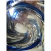 Image 2 : BLUE/CLEAR STAR SHAPE CHALET SIGNED GLASS BOWL