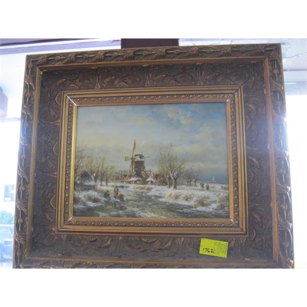 ORNATELY FRAMED PAINTING BY PETER THOMAS