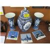 Image 1 : DELFT LIDDED JARDINIERE & 2 DELFT VASES & 3 CHRISTMAS PLAQUES