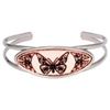 Image 1 : Oval Copper/Silverplated Diamond Cut Bangle Cuff Bracelet 1