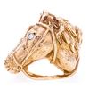 Image 2 : 10 Kt Gold, Custom Made Ring, Horse Turning with Diamond Eye. (16 + Grams)