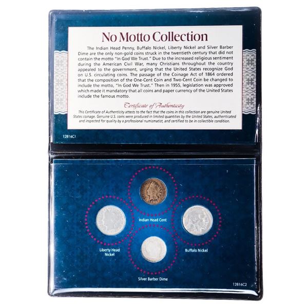 No Motto Collection 4 Coins With Certificate Of Authenticity