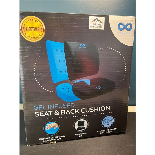 Lot of 1 Gel Infused Seat & Back Cushion