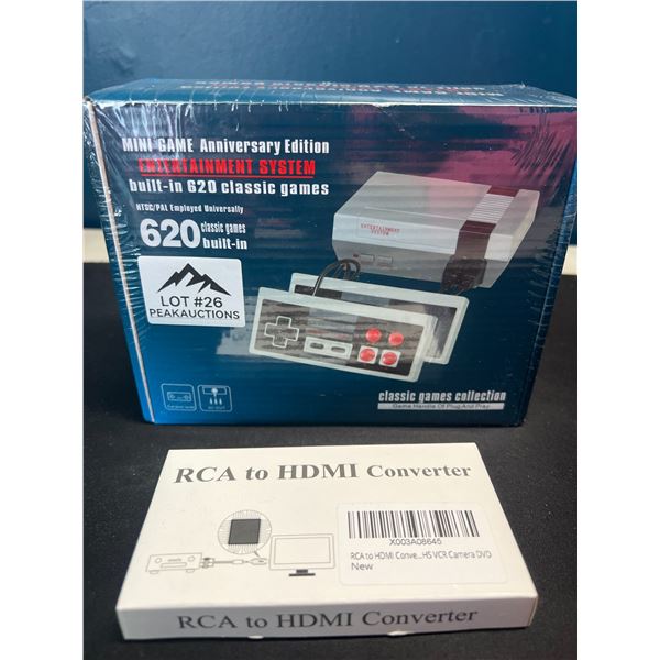 Lot of 1 Mini Game Anniversary Edition Entertainment System - 620 Classic/Retro Games Built-In