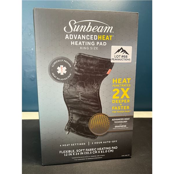 Lot of 1 Sunbeam Advanced Heat King Size Heating Pad - Brand New!