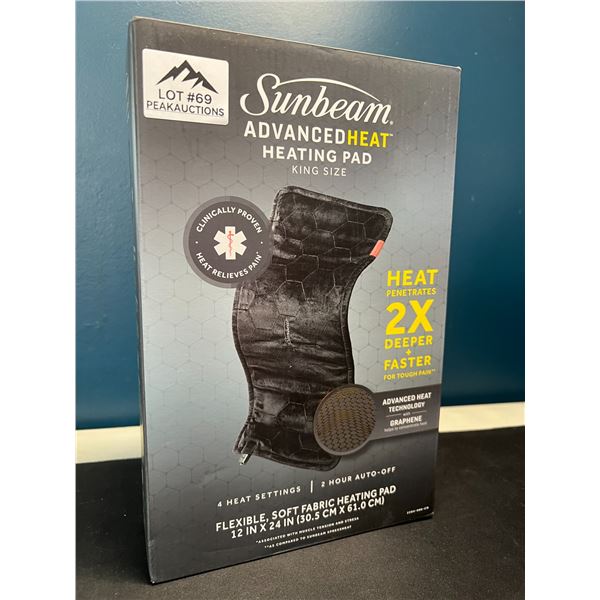 Lot of 1 Sunbeam Advanced Heat King Size Heating Pad - Brand New!