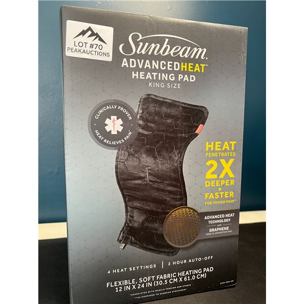 Lot of 1 Sunbeam Advanced Heat King Size Heating Pad - Brand New!