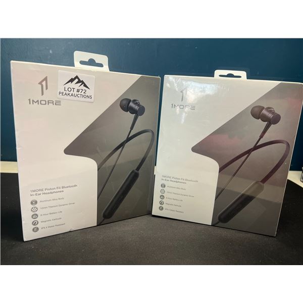 Lot of 2 1More Piston Fit Bluetooth In-Ear Wireless Sport Headphones (Wrap Around Neck Style)